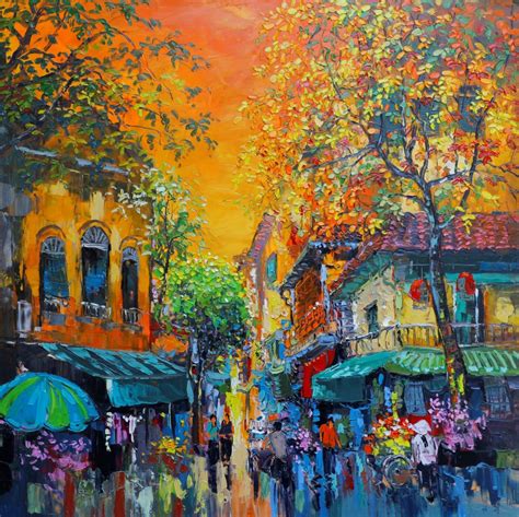 Street Iii Vietnamese Oil Painting By Artist Giap Van Tuan