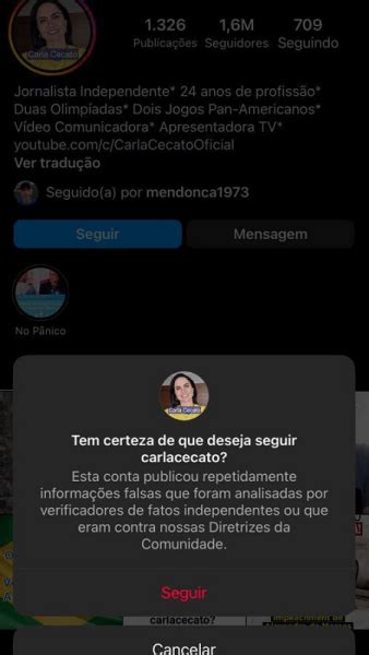 Instagram Faz Alerta Em Perfil De Bolsonarista Carla Cecato Por