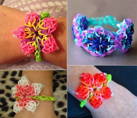 Wonderful DIY Rainbow Loom Hibiscus Flower Bracelet