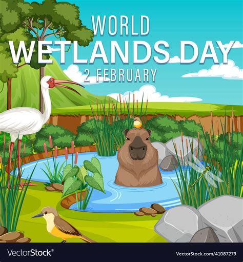 World Wetlands Day Poster Design Royalty Free Vector Image