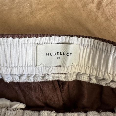 Nude Lucy Brown Linen Pants XS Drawstring Has Been Depop