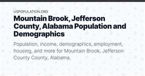 Mountain Brook, Jefferson County, Alabama Population | Income ...