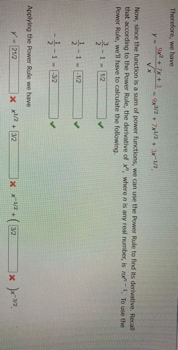 Solved Therefore We Have 9x2 7x 3 Y X 9x3 2 7x1 2