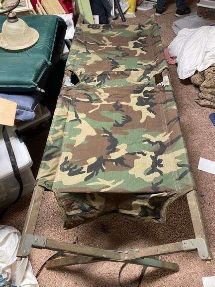 Folding Army Cot Circa 1940 S Prime Time Auctions Inc