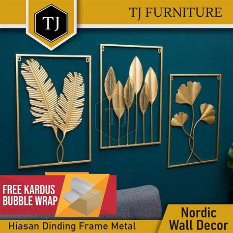 Jual Hiasan Dinding Nordic Besi Motif Daun Import Metal Wall Decor