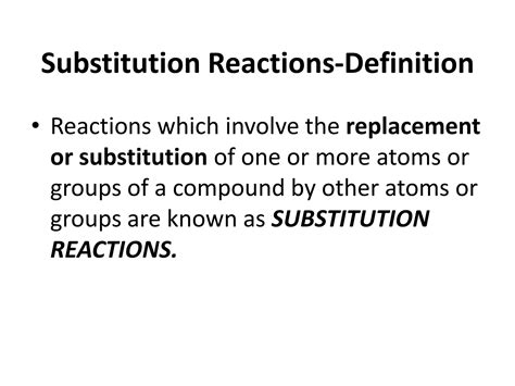 Substitution Reactions Ppt