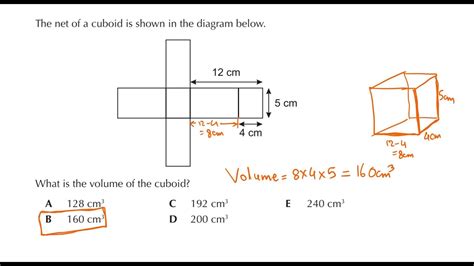 The Net Of A Cuboid Is Shown In The Diagram Below What Is The Volume Of The Cuboid Youtube