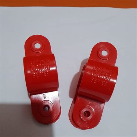 jual klem pipa conduit mm warna merah merk boss tipe