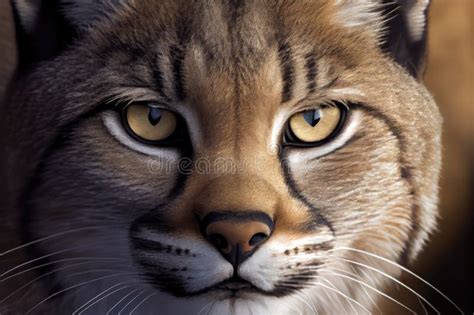 Close-up of Bobcat S Face, with Piercing Eyes and Whiskers Stock Image ...