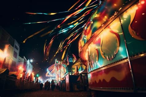 Vibrant Carnival Lights at Night Simple beautiful background wallpaper | Premium AI-generated image