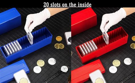 Ettonsun Plastic Coin Storage Box Case For 20 Slab Coin Holders Fit For