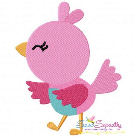 Spring Bird Embroidery Design Pattern