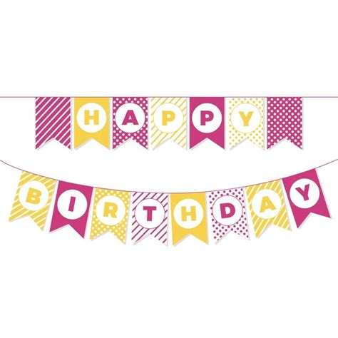 Free Pink Happy Birthday Banner Printable Pdf A Visual Merriment