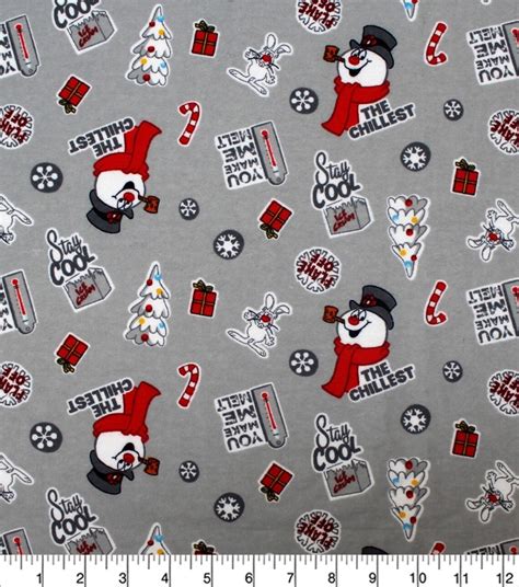 Christmas Frosty the Snowman Flannel Fabric Tossed on Gray 1/4 Yard - Etsy