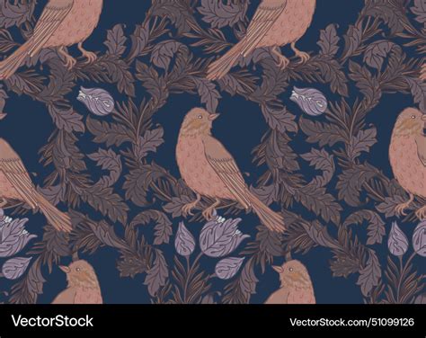 Vintage Style Seamless Pattern With Floral Wreath Vector Image