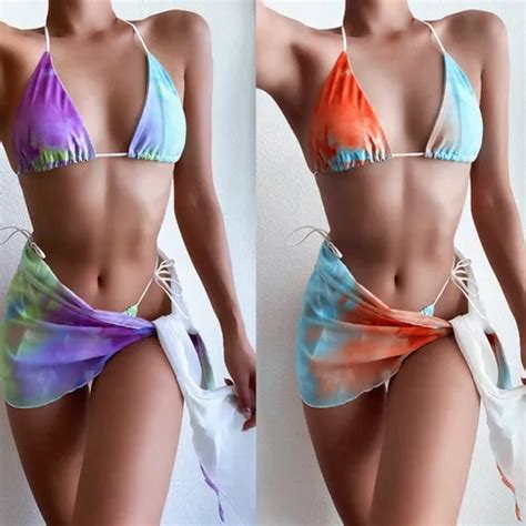 Bikini Malla Piezas Con Pareo Importado Art