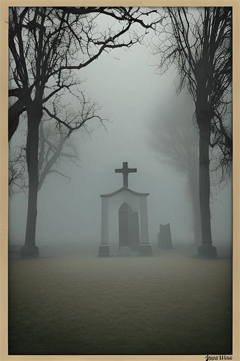 Foggy Graveyard Border · Creative Fabrica