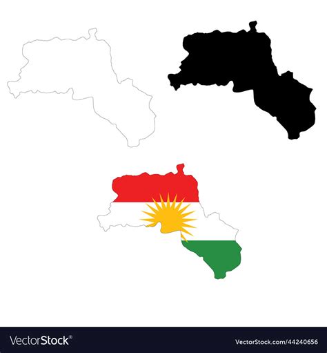 Map of kurdistan flag maps Royalty Free Vector Image