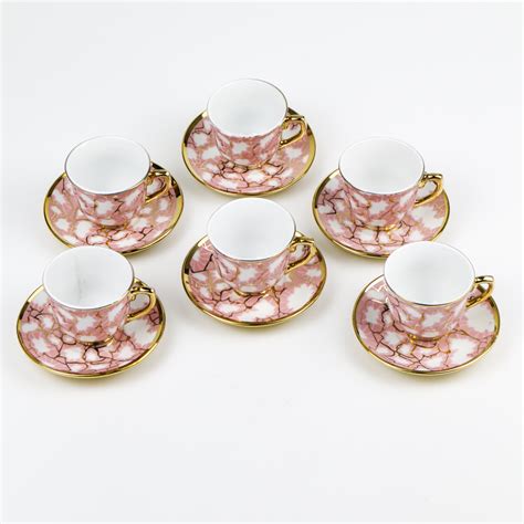 Sunfili Cangkir Keramik Set In European Style B Pink