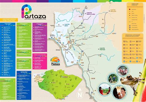 Tourist Attractions Map of (Puyo) Pastaza, Ecuador - PlanetAndes