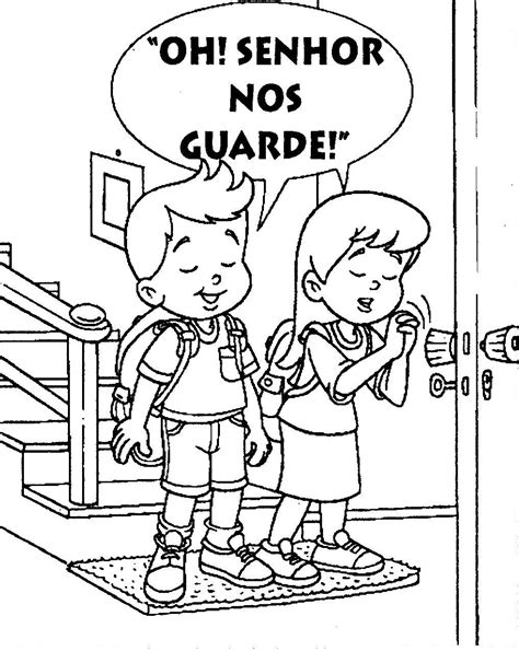 Educando Amor crianças orando para colorir