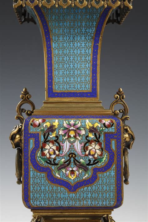 Pair Of Cloisonne Enamel Vases Attributed To A Giroux France Circa