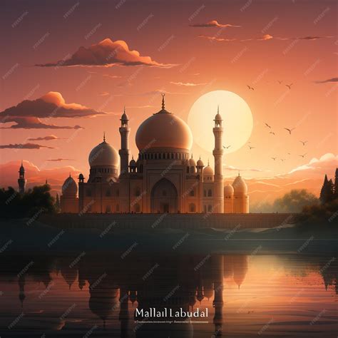 Premium AI Image | vector gradient maulid nabi background with arabic