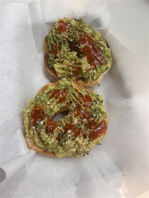 Avocado Everything Bagel Seasoning Red Pepper Hot Sauce I Nut R Bagels