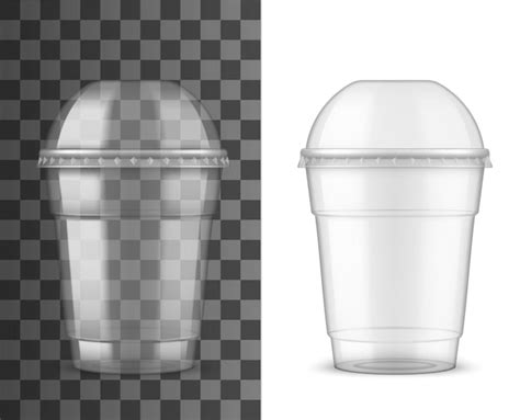 Premium Vector Plastic Cup And Dome Lid Package Realistic Mockup