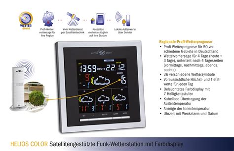 Satellitengest Tzte Funk Wetterstation Mit Farbdisplay Helios Color