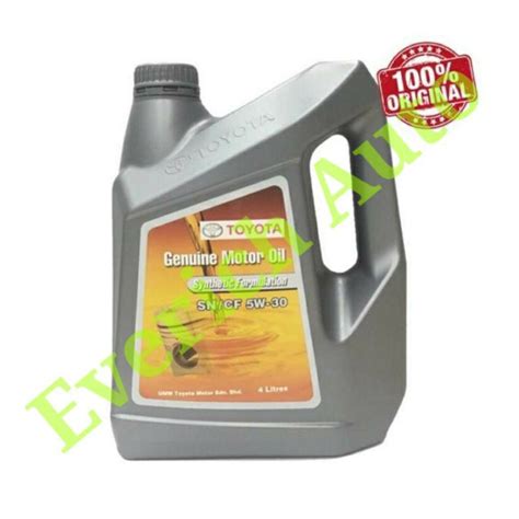 TOYOTA GENUINE MOTOR OIL SYNTHETIC FORMULATION SN CF 10W 40 4l Shopee