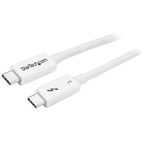 StarTech 0 5m Thunderbolt 3 Cable 40Gbps White Thunderbolt USB C DP