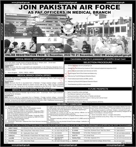 Pakistan Airforce PAF Jobs 2022 23 Join As Officers Of Medical Branch