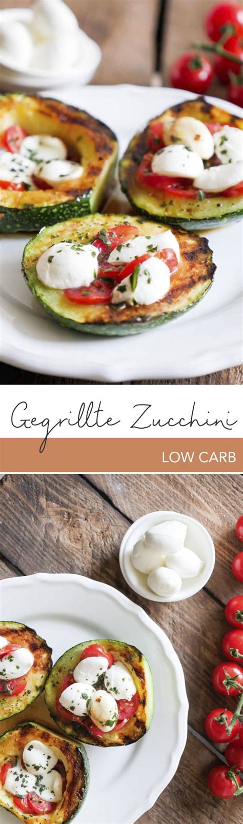 Gegrillte Zucchini Tomate Mozzarella Low Carb Grillen Rezept