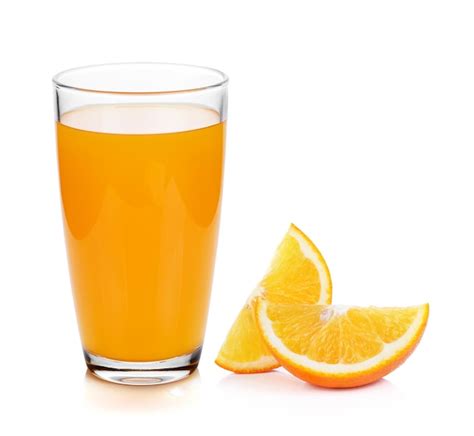 Premium Photo Orange And Glass With Juice Isolated On White