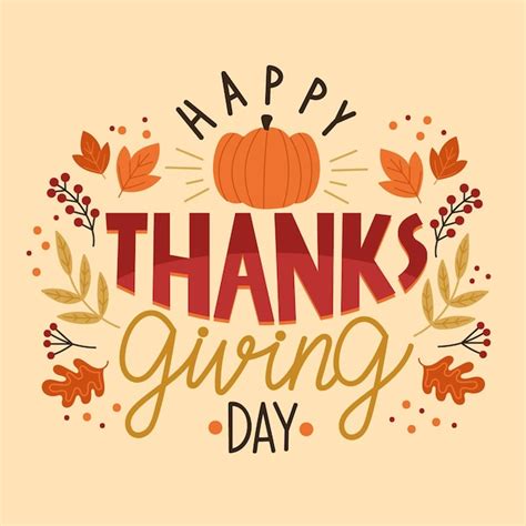 Free Vector | Happy thanksgiving day lettering design