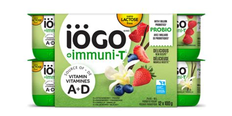 Immuni T Sans lactose Fraise Framboise Bleuet Vanille 12x100g IÖGO