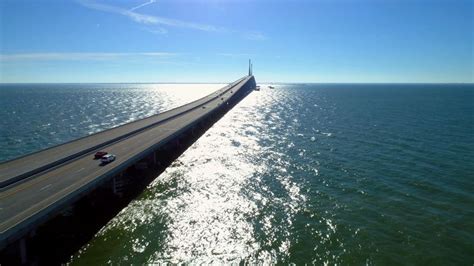 Aerial Hyperlapse Drone Video Sunshine Skyway Bridge 4k Stock Footage