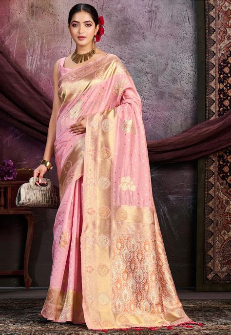 Buy Kanchipuram Saree In Peach Online SNGA5063 Utsav Fashion