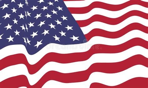 The US Flag Flapping In The Wind Vector Illustration Stock