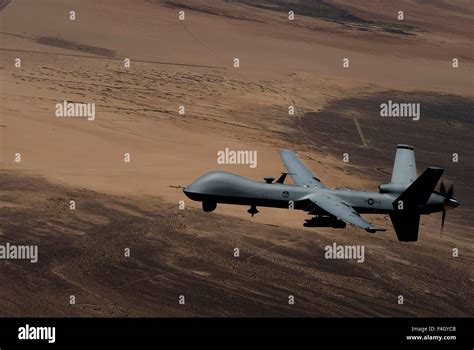 An MQ-9 Reaper UAV drone in flight at Creech Air Force Base October 17 ...