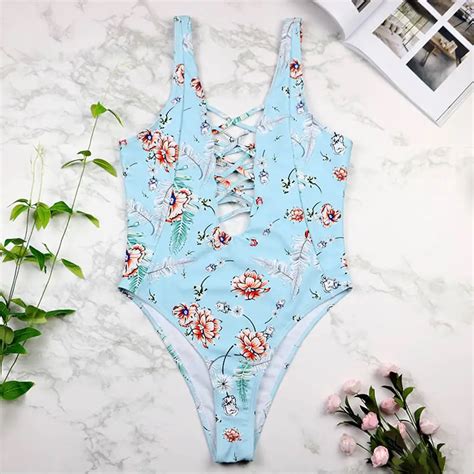 Sexy One Piece Swimsuit Swimwear Women Bodysuit High Waisted