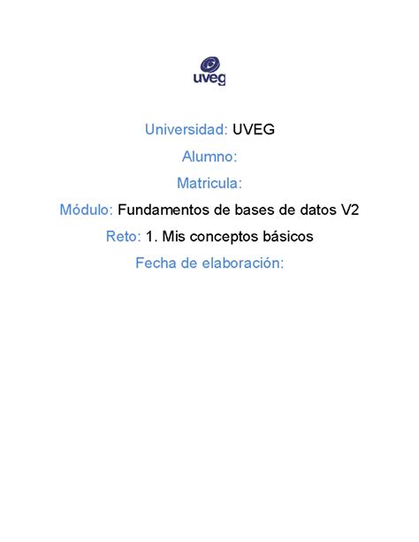 R U Universidad Uveg Alumno Matricula M Dulo Fundamentos De