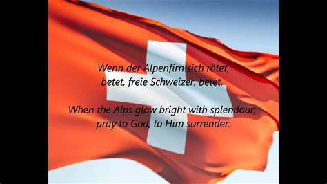 Swiss National Anthem - "Schweizerpsalm" (DE/EN) - YouTube