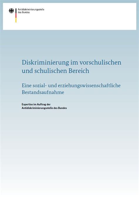 Antidiskriminierungsstelle Forschungsprojekte Diskriminierung Im