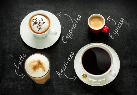 Espresso cappuccino latte americano Czym się różni kawa od kawy