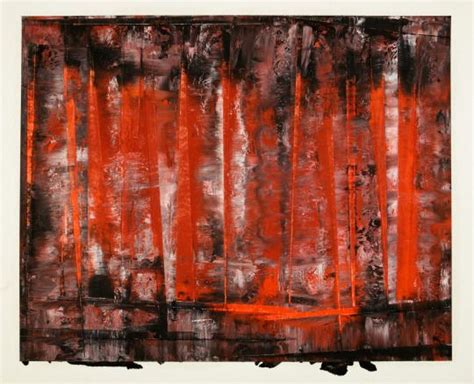 An Abstract Painting With Red And Black Colors