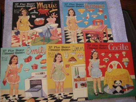 Dionne Quints Paper Doll Complete Set Of 5 Lets Play House Antique