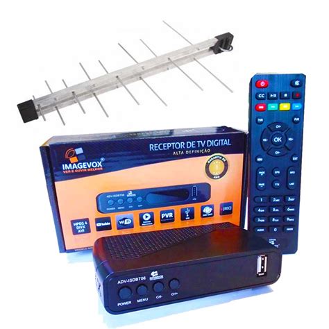 Kit Conversor Digital HD E Antena Externa De Uhf Alto Ganho No Shoptime