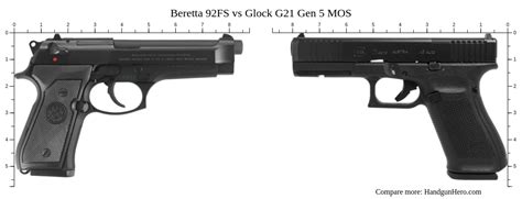 Beretta Fs Vs Glock G Gen Mos Size Comparison Handgun Hero